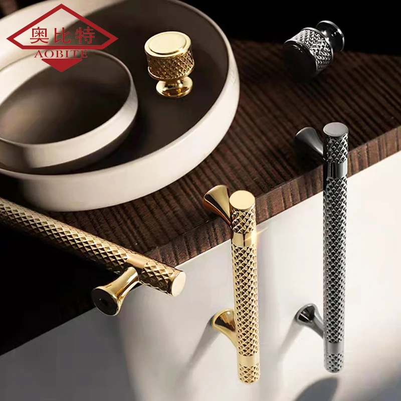 AOBT Bedroom Kitchen Cabinet Storage Handles Dressers Wardrobe Black Gold Pulls Cupboard Door Drawer Knob Furniture Hardware