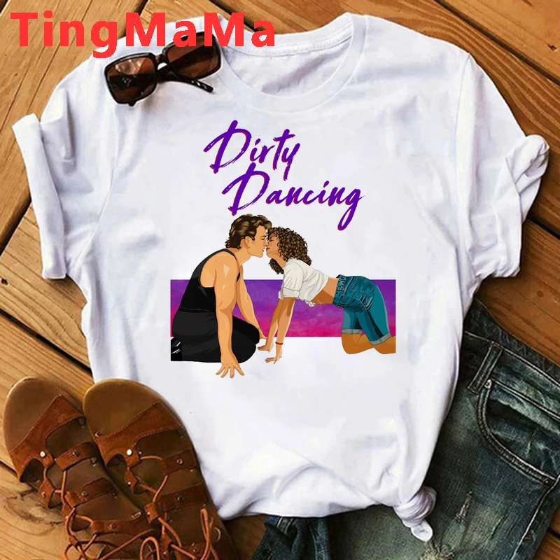 Hot Movie Dirty Dancing T Shirt Women Kawaii Cartoon  Graphic Tees Unisex Hip Hop Harajuku Anime Hip Hop T-shirt Female