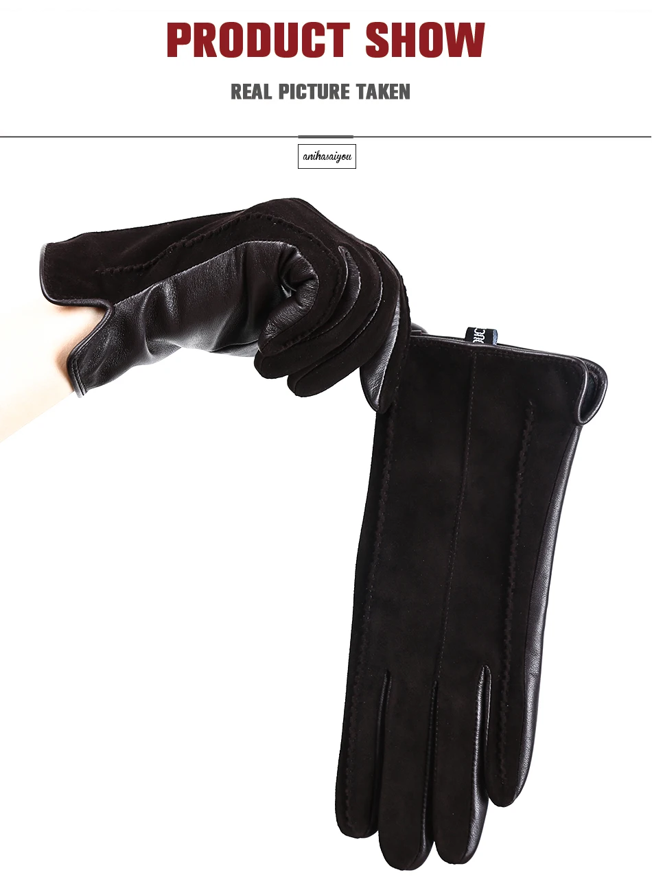 Good Quality Touch Gloves Color Winter Women's Leather Gloves Genuine Suede 50% Genuine Leather 50% Women's Gloves -2007