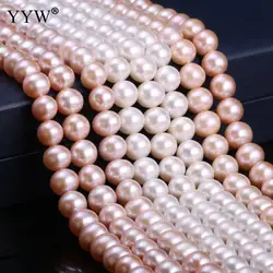 3-11mm AA Pink Purple White Cultured Round Freshwater Pearl Beads for DIY Bracelet Necklace Jewelry Making Accessory Wholesale