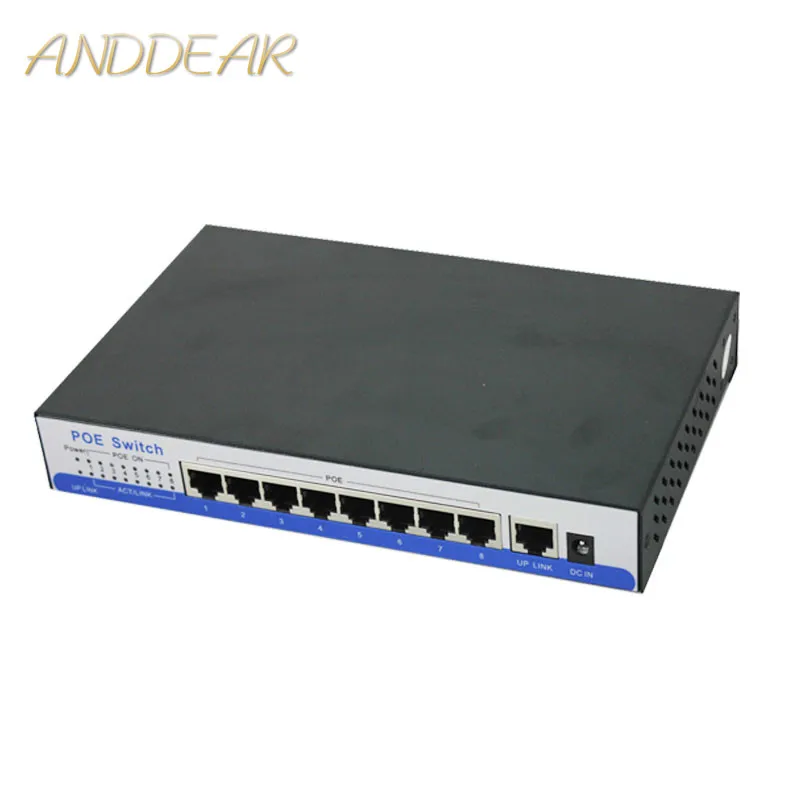 

H8 port gigabit switch poe 9 10/100/1000mbps rj45 port 8 IEEE802.3af/at active poe for Dahua Hik WAPA 3M 1080P HD IP camera CCTV