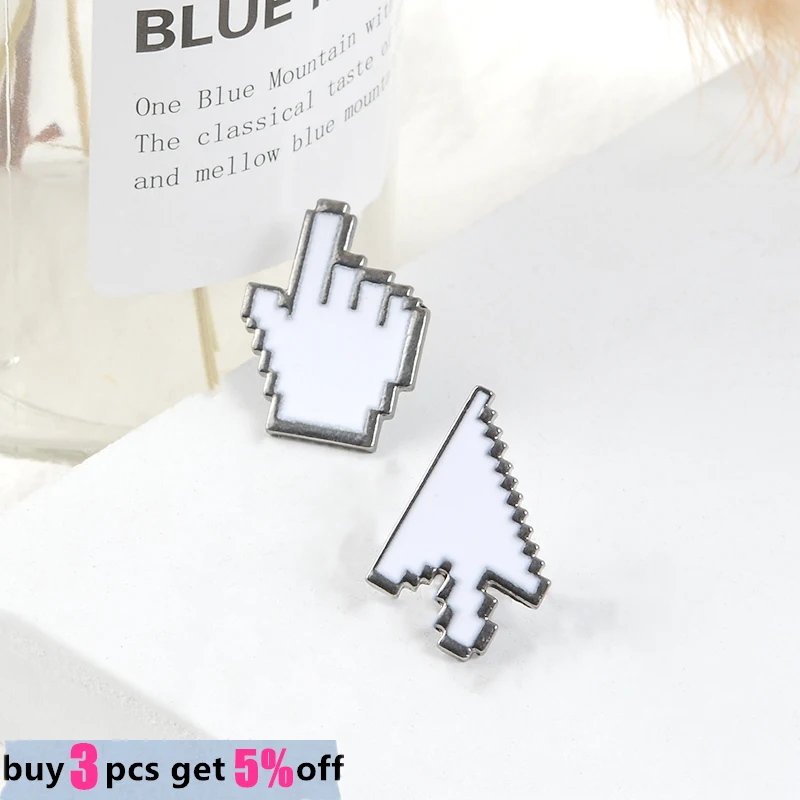 الجملة الكلاسيكية القديمة مدرسة نافذة أيقونة مؤشر الماوس انقر فوق شاشات الكمبيوتر القديمة بكسل اليد السهم المؤشر دبوس هدية لصديق