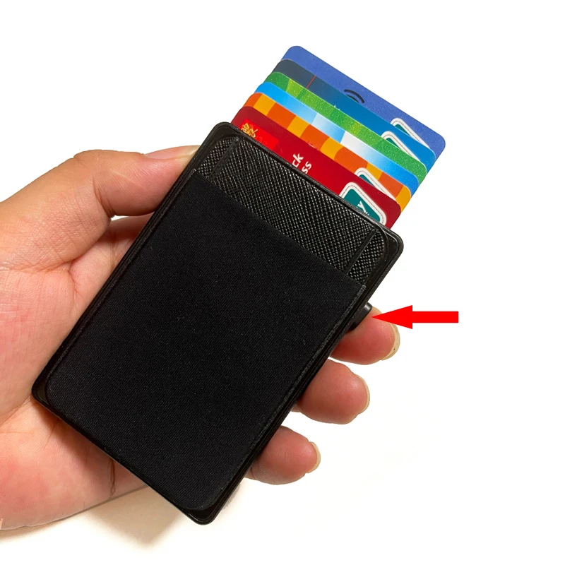 

Тонкий Модный всплывающий чехол для RFID-карт с кнопкой и эластичным чехлом, креативный смарт-кошелек с защитой от кражи, новый держатель для карт с именем