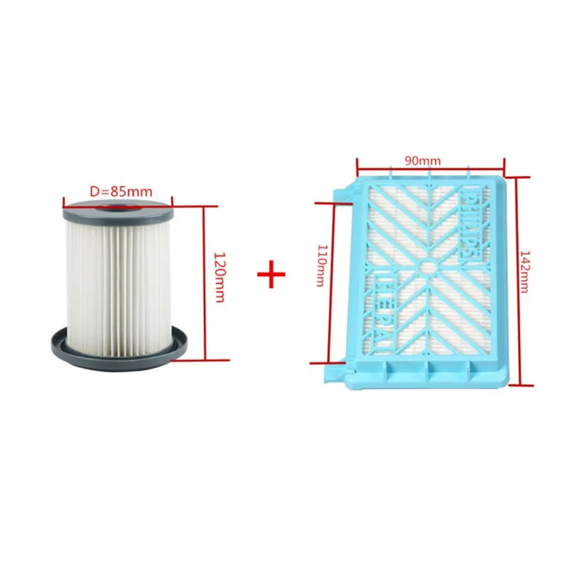 2 шт., аксессуары для пылесоса, очиститель ветра HEPA + фильтрующий элемент для Philips FC8720 FC8724 FC8732 FC8734 FC8736 FC8738 FC8748