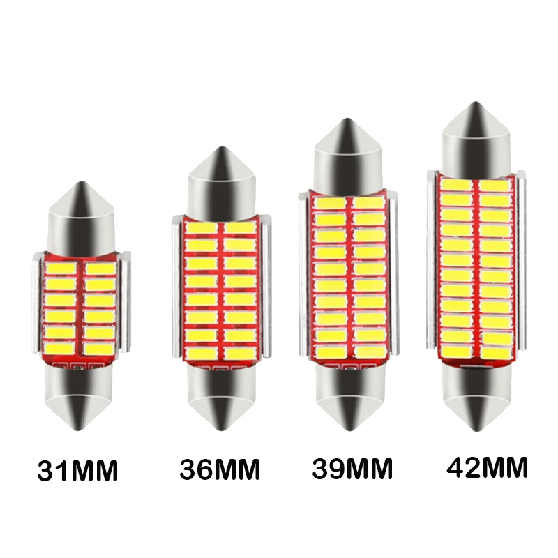 Festoon LED C5W 31mm 36mm 39mm 42mm 12V for Car Bulb Interior Reading Lights License Plate Lamp White 5000K free error