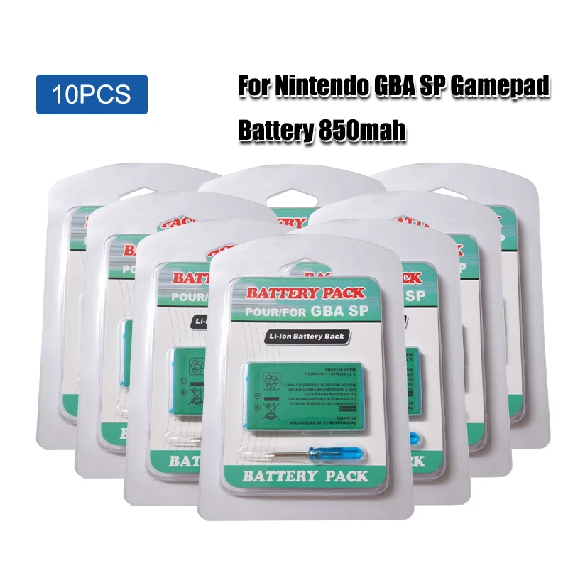 

10pcs 850mAh Top Battery for Nintendo Gameboy Advance GBA SP GBASP Batteries Replace