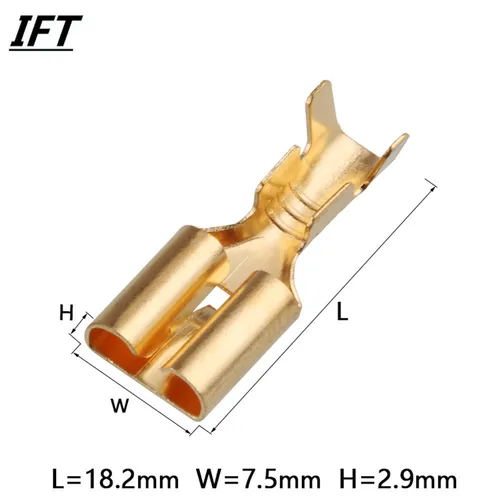 Imagen 2 del producto 100 Uds 6,3 placa plana conector de resorte de enchufe de púas DJ623-E6.3B terminal de relé de coche batería de coche