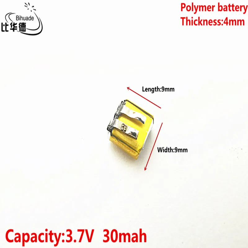 Good Qulity 3.7V,30mAH,400909 Polymer lithium ion / Li-ion battery for TOY,POWER BANK,GPS,mp3,mp4,cell phone,speaker