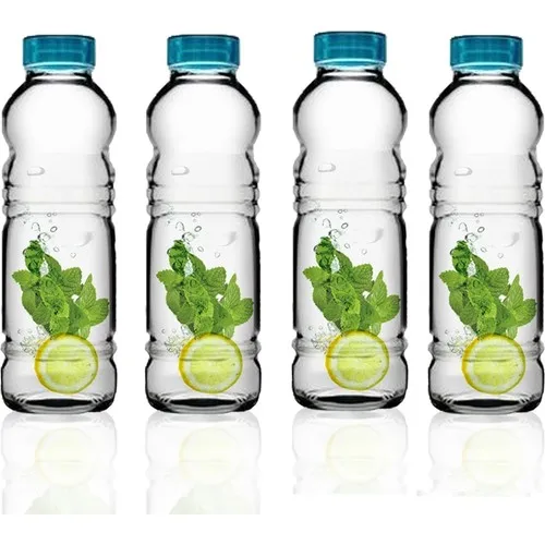 Water Bottle Glass Flasks 500 cc 4 PCs Water Jug Water Bottle, Musluklu Lemonade, Glass Teapot, drink Dispenser Musluklu Lemonade