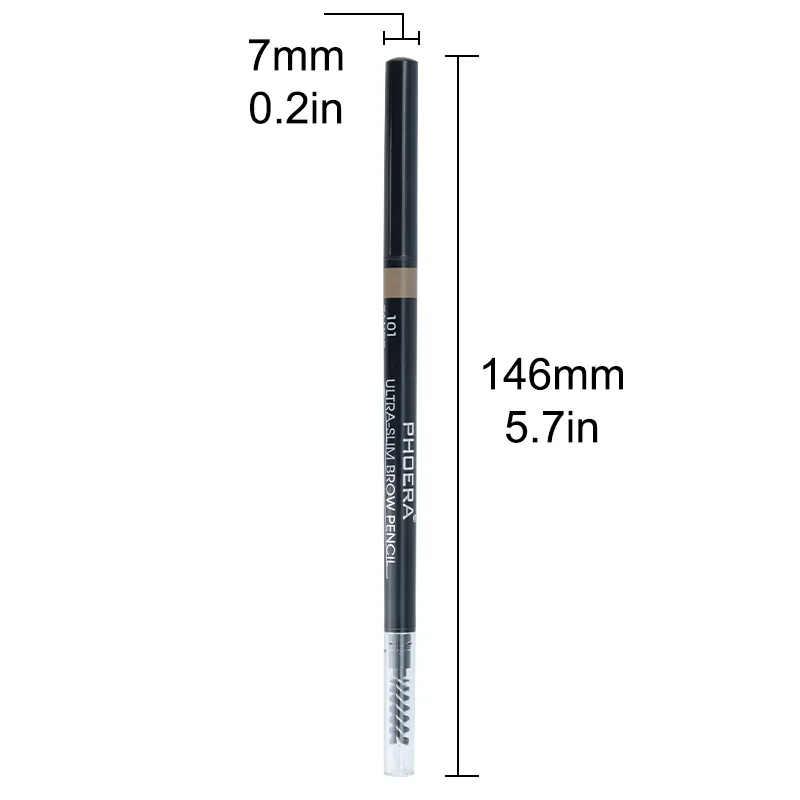 Double Ends 1.5mm  Eyebrow Pencil Waterproof No Blooming Natural Fine Sketch Eyebrow Pencil With Eyebrow Brush Cosmetic