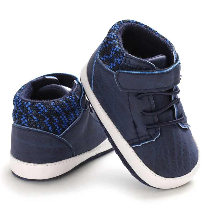 Autumn Newborn Baby Boys Girls Casual Shoes PU Stitching Cotton  Soft Sole First Walkers 4 Colors Fall