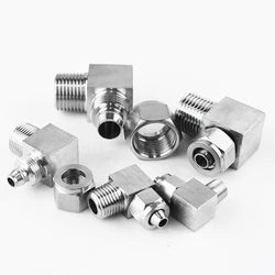 304 stainless steel pneumatic joint pipe joint trachea hose quick tightening joint right angle elbow 1/8'' 1/4'' 3/8'' 1/2'' BSP