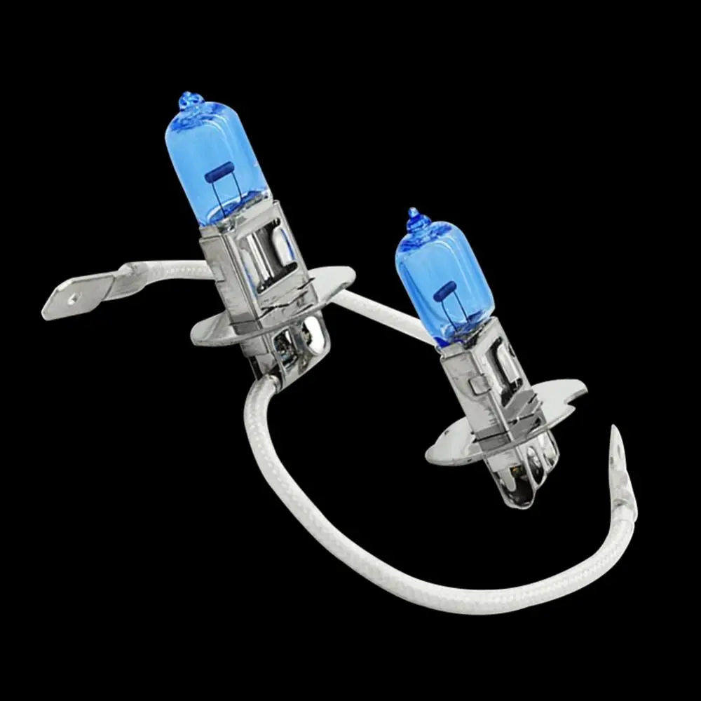 2Pcs H3 Xenon Halogen Car Super White Light Bulbs 100W Headlight Headlamp 12V DC