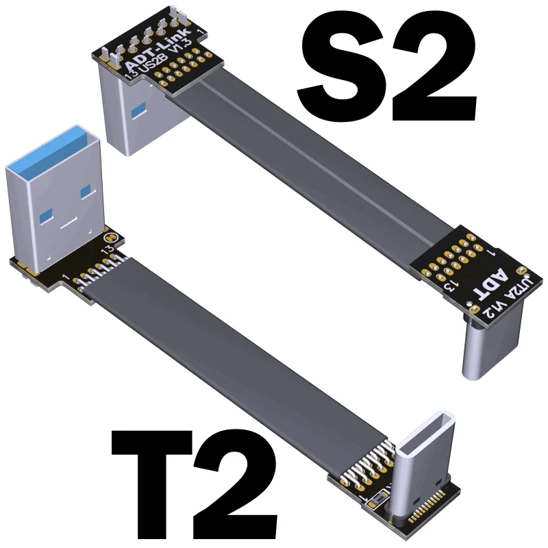 USB 3.0 Type A to USB 3.1 Type C Male Female Flat cable Up/Down Angle USB C to A FPC FPV extension Cable Cord adapter 5cm - 3m