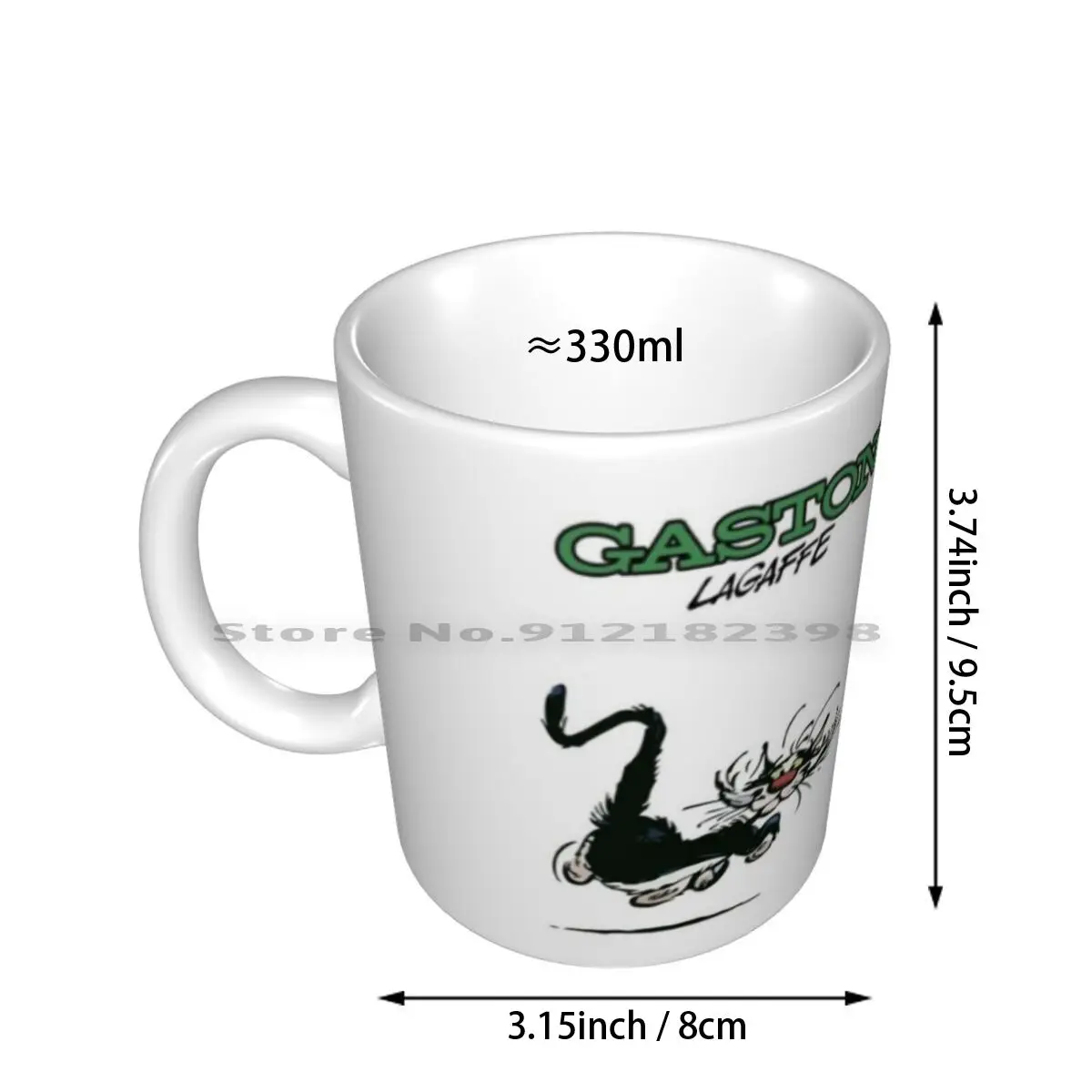 Gaston Lagaffe Running With Cat Ceramic Mugs Coffee Cups Milk Tea Mug Gaston Guus Lagaffe Flater Guust Veronica Magazine Gids