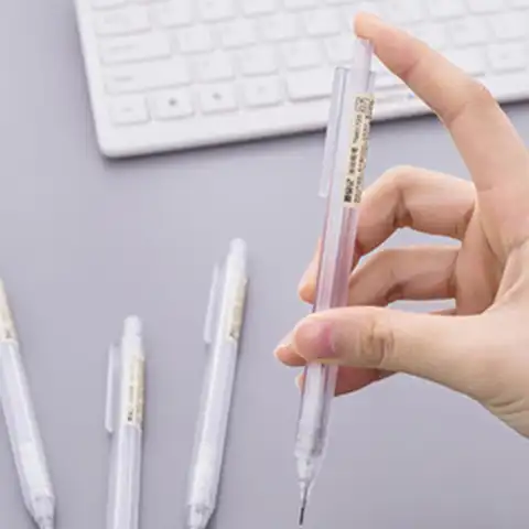 플라스틱 투명한 기계 연필 사랑스러운 0.5mm 0.7mm 리필 리드 자동 연필 검정 다채로운 리필 학교 문구