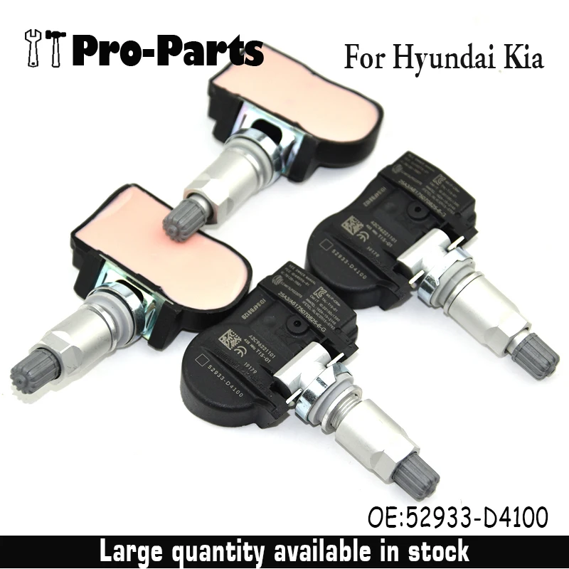 4PCS Set 52933-D4100 52933D9100 TPMS Tire Pressure Sensor Detector For Hyundai KIA NIRO Optima Sportage 2019 52933D4100 433MHZ