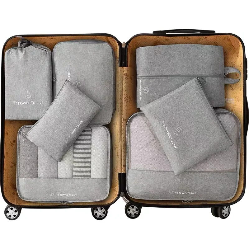 

7 Pieces Set Travel Bag Organizer Clothes Storage Suitcase Kit Underwear Socks Shoes Storge Bag Luggage Sets Travel Accessories