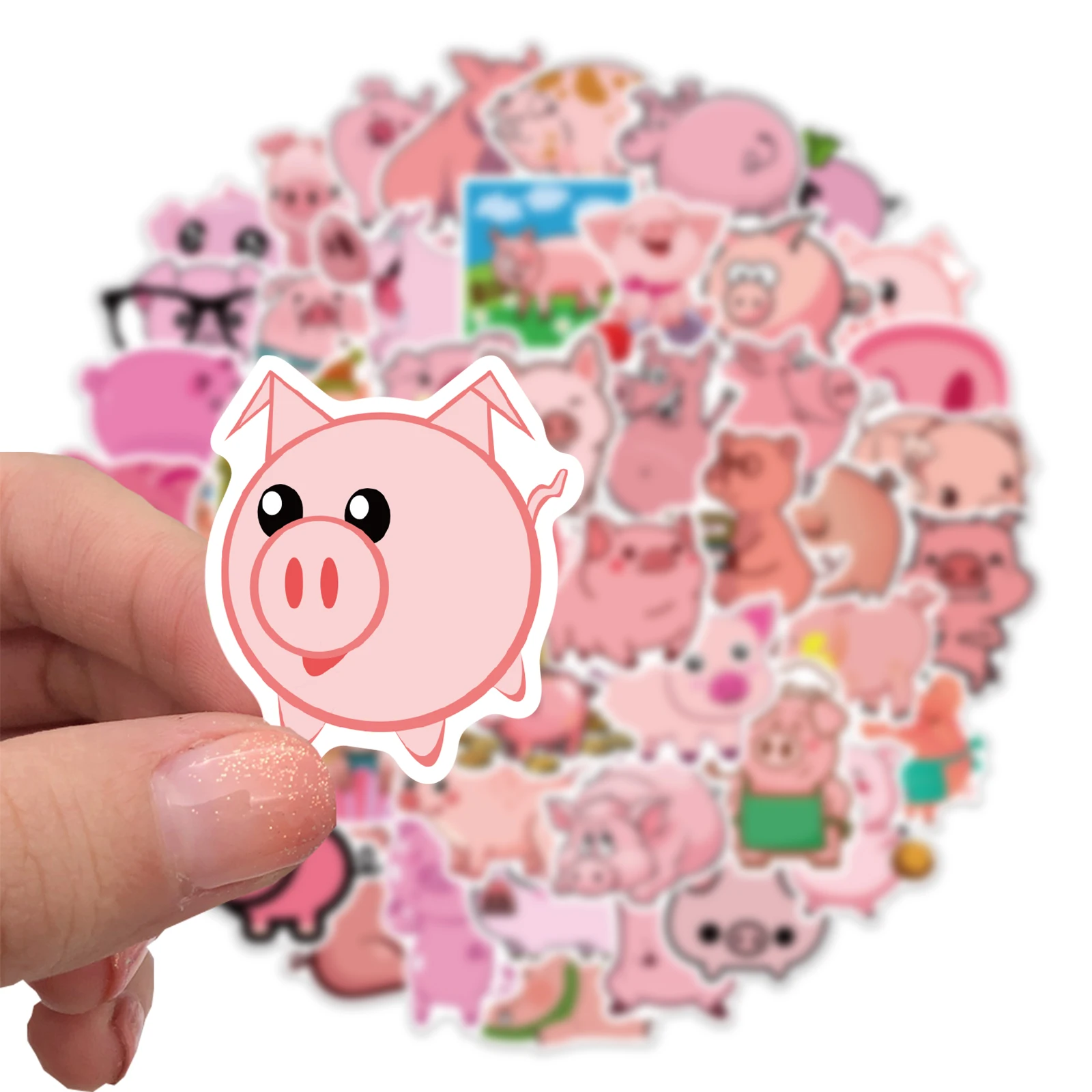 50PCS Creative kawaii Self-made Pink toot pig Stickers/ Beautiful Stickers /Decorative Sticker /DIY Craft Photo Albums