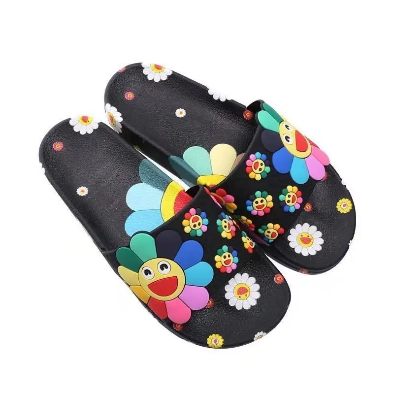 

Summer Women's Slippers Flower Design Flip Flops Slippers Soft Sole Comfortable Non Slip Home Slipper Fashion Bathroom Slippers