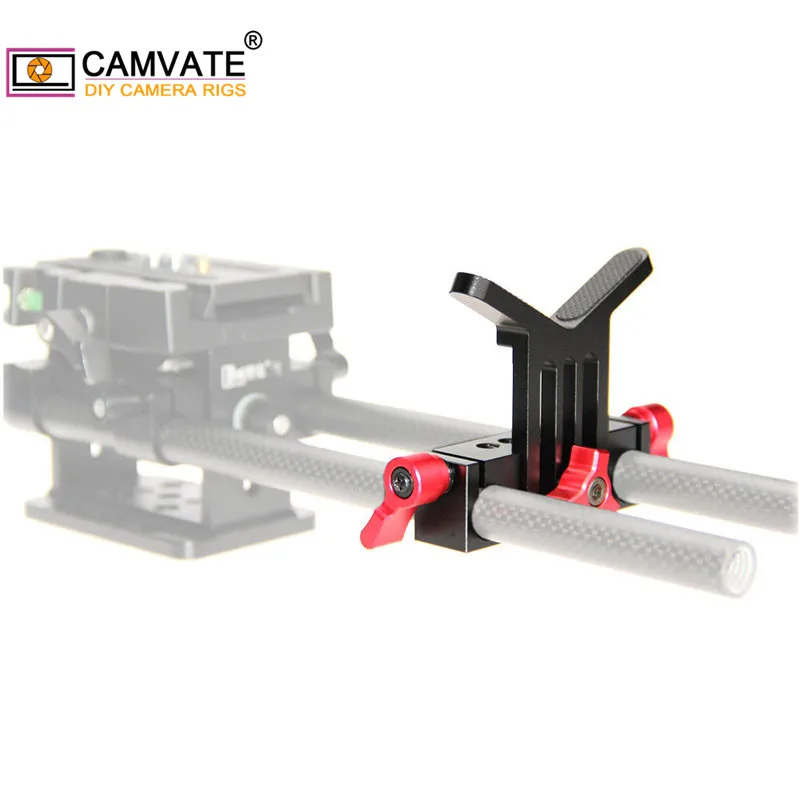 Supporto universale per obiettivo fotocamera CAMVATE con blocco binario Standard da 15mm a doppia asta per sistema di supporto spalla DSLR