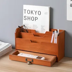 Multifunction Wooden Home Office Desk Paper File Letter Mail Box Storage Sorter Holder Desktop Key Pen Pencil Organizer