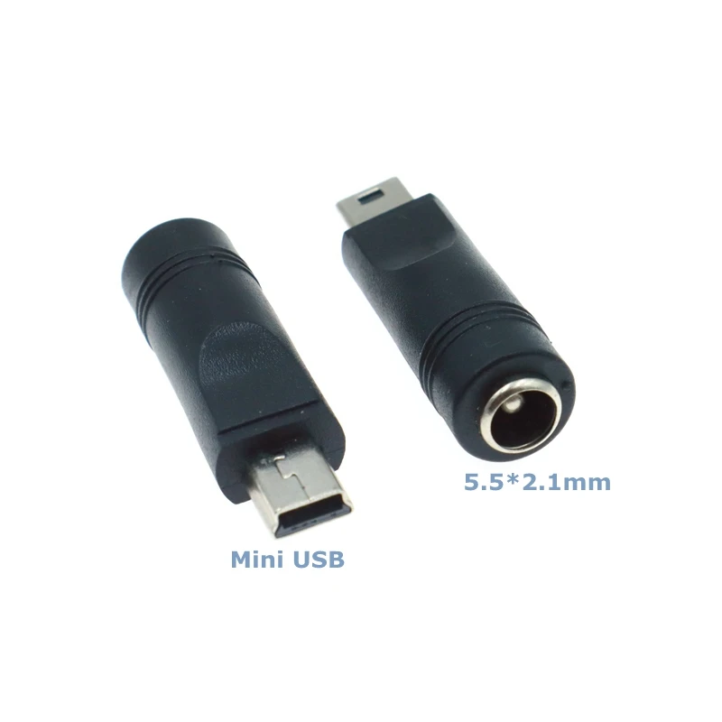 Adaptador de carga de conversión de energía para teléfonos móviles y tabletas, Micro USB Mini hembra a tipo C de DC 5,5x2,1mm, 5V, macho