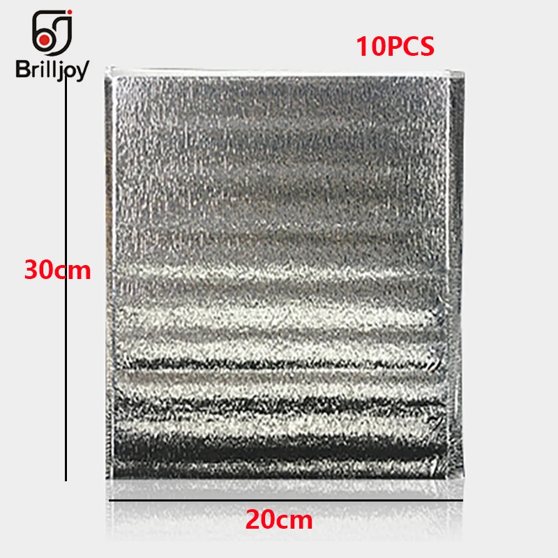 10 Pcs Aluminum Foil Insulated Food Storage Ice Bag Picnic Bags Thermal Cooler Reusable Lunch Snack Bento Picnic Hot &Cold Pouch