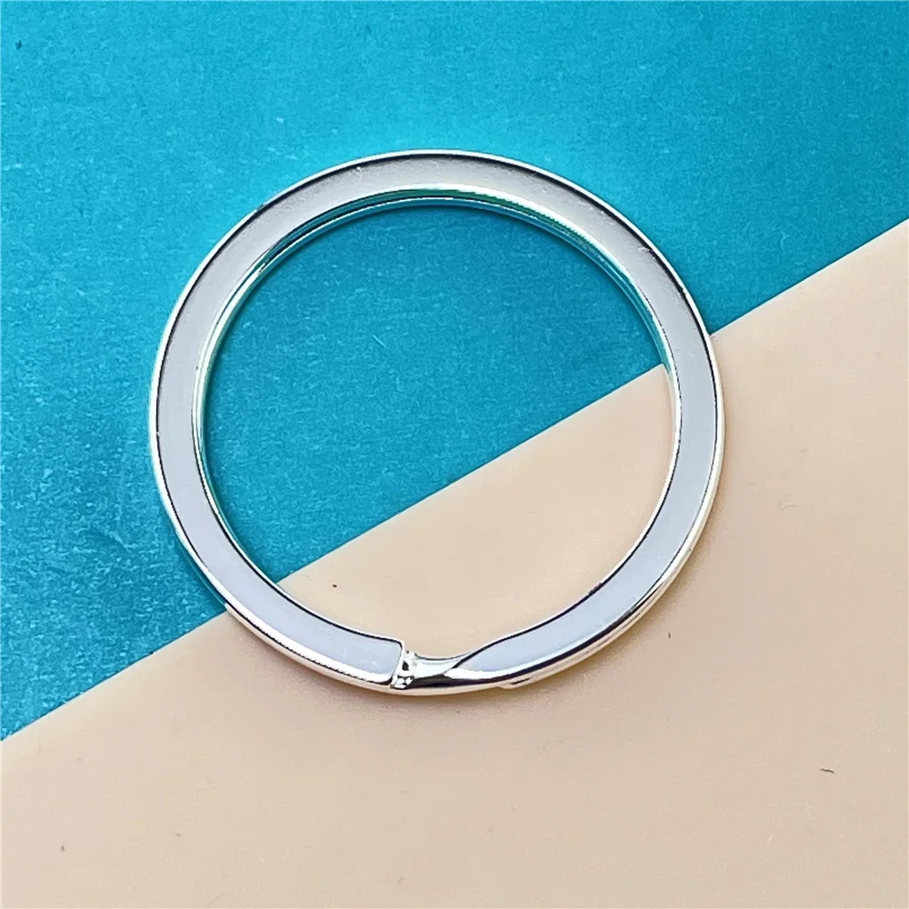 925 Silver Keychain Circle Shape Simple Keychain Fashion Jewelry Gift