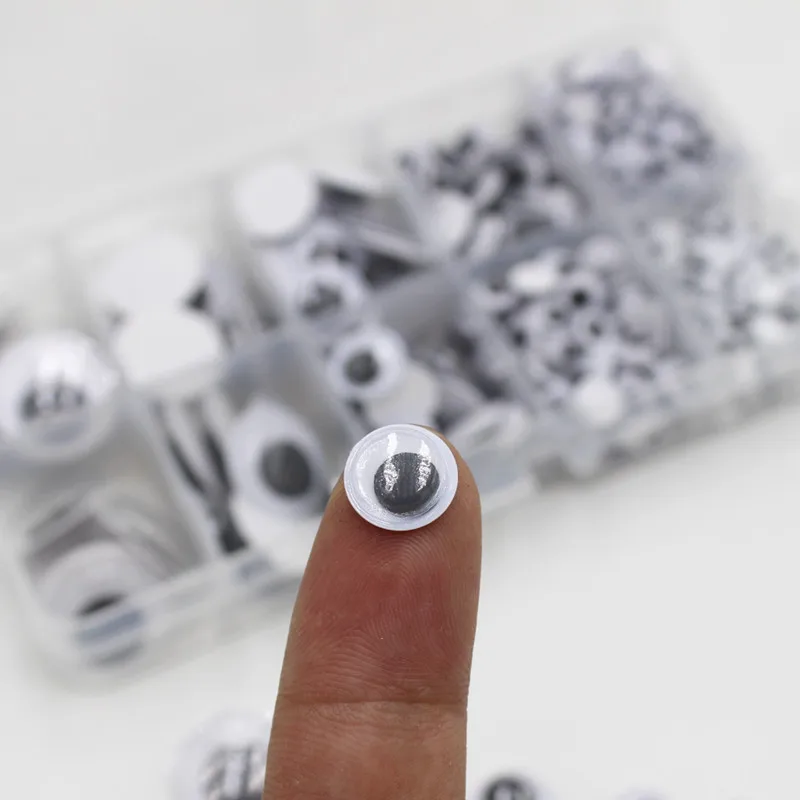 100-730 stücke 4-18mm Auge selbst klebende Kleidung Scrap booking für Teddybär Stofftier Snap Tier puppe Puppe rund wackelig googly