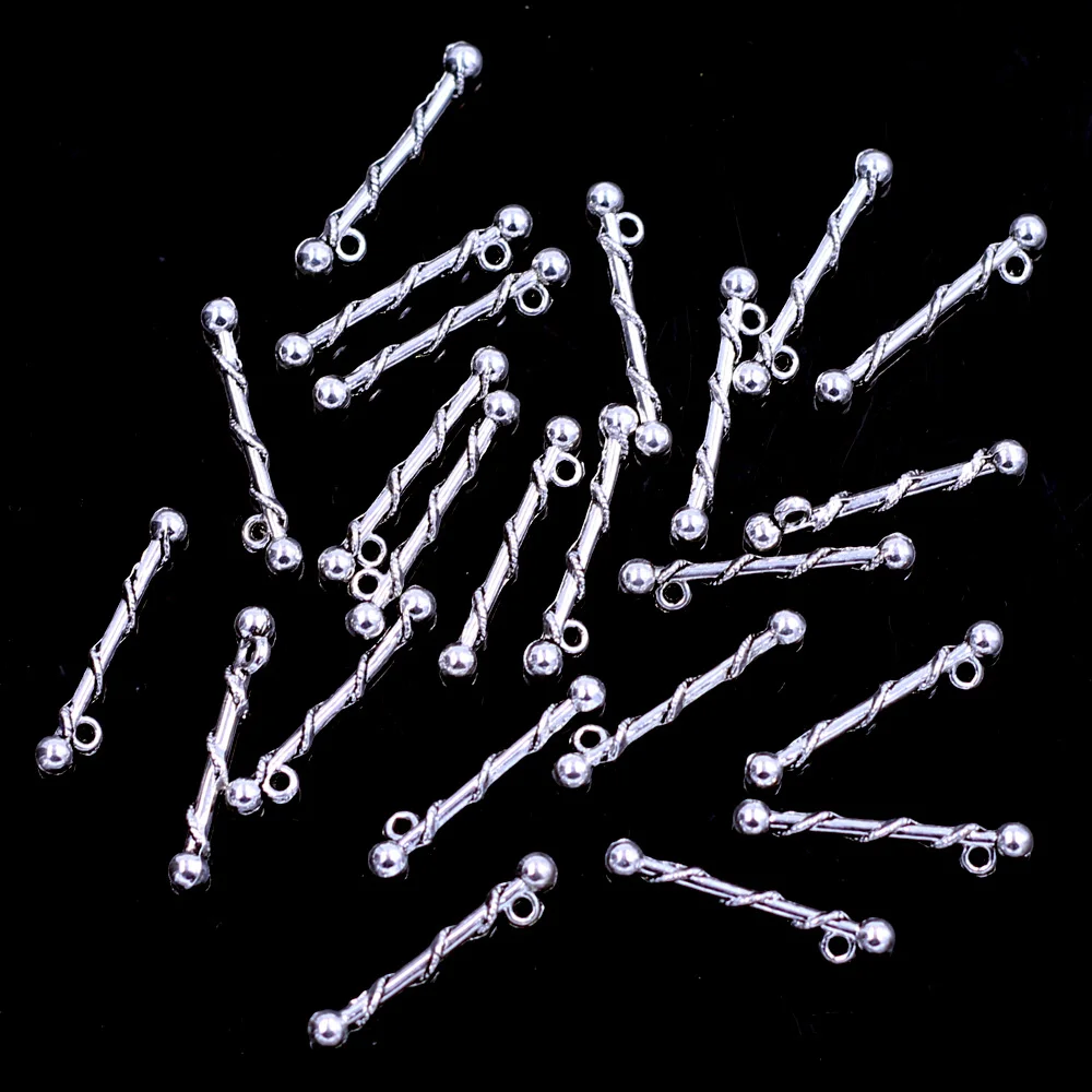 50 pz Majorette Baton Charms pendenti argento antico tono gioielli risultati fai da te 26x3.5mm