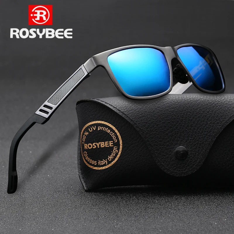 

ROSYBEE Men Polarized Sunglasses Aluminum Magnesium fashion Sun Glasses Driving Glasses Shades For Men Oculos masculino Male