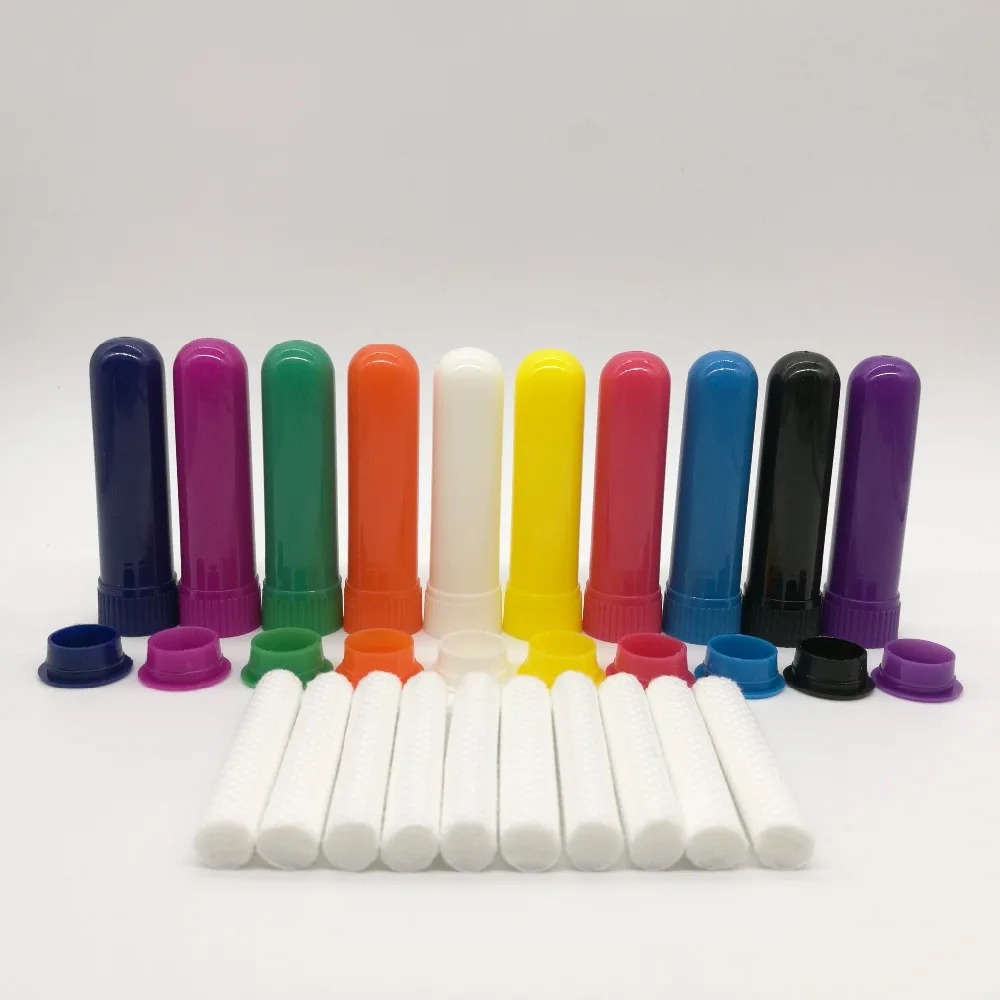 16sets/lot Hot Sale Colorful Nasal Inhaler Sticks with High Quality Cotton Wicks