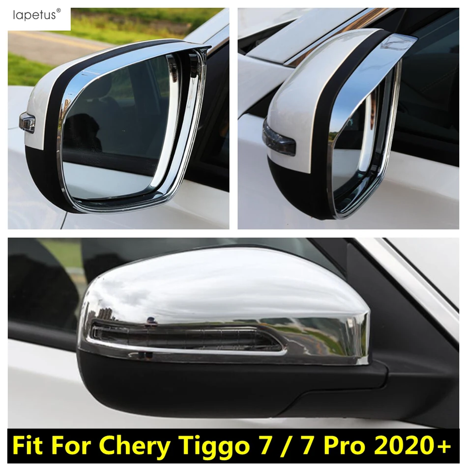 

Rearview Mirror Cap Rain Shade Eyebrow Frame Cover Trim For Chery Tiggo 7 / 7 Pro 2020 2021 Car ABS Chrome Accessories Exterior