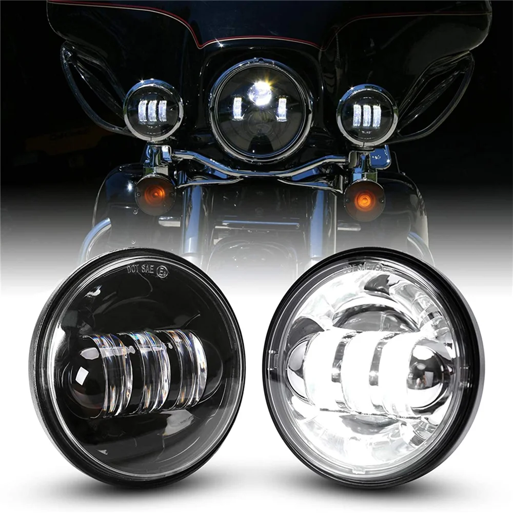 

4.5inch Harley LED Foglamp Motorcycle Chrome Black LED Fog Passing Auxiliary Light for Classic FLHR Road King LED Fog Light