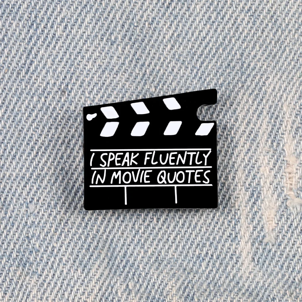 Black Movie Board Enamel Pins Creative Clapperboard Brooches Cartoon Cinema Badges Backpack Shirts Lapel Jewelry Gift For Friend