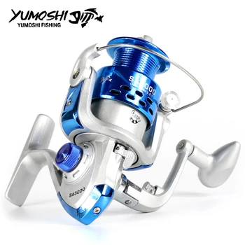 YUMOSHI 낚시 릴, 잉어 스피닝 릴, 카본 전면 및 후면 드래그, 최대 드래그 18kg, 12BB 스풀, 바다 보트 릴