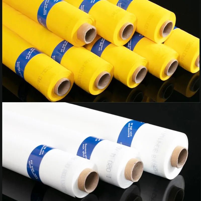 

20/50 Meters Silk Screen Printing Mesh for Textiles Clothes Glass PCB Screen Printing 16-120T White Yellow Polyester Mesh Net