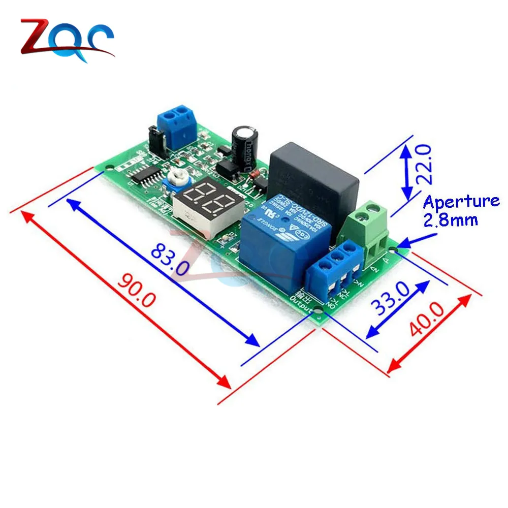 JK13 AC 220V 10A Timer Delay Switch Relay Module Adjustable 1 -99 Minutes Trigger Countdown Circuit Switch Board LED Display