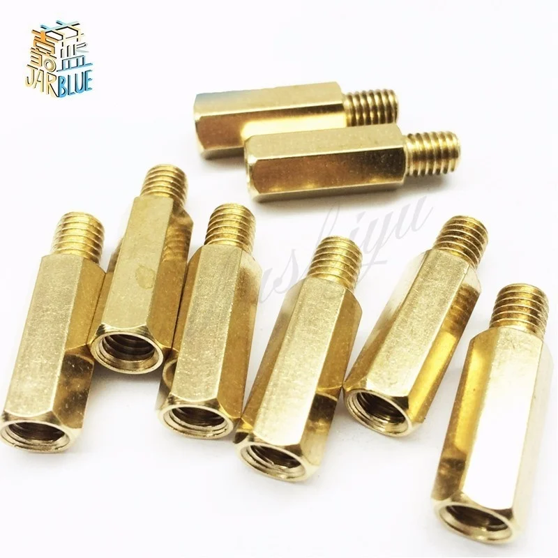 10/50Pcs M3*5/6/8/10/12/14/16/18-50+6mm Hex Nut Spacing Screw Brass Threaded Pillar PCB Computer PC Motherboard Standoff Spacer