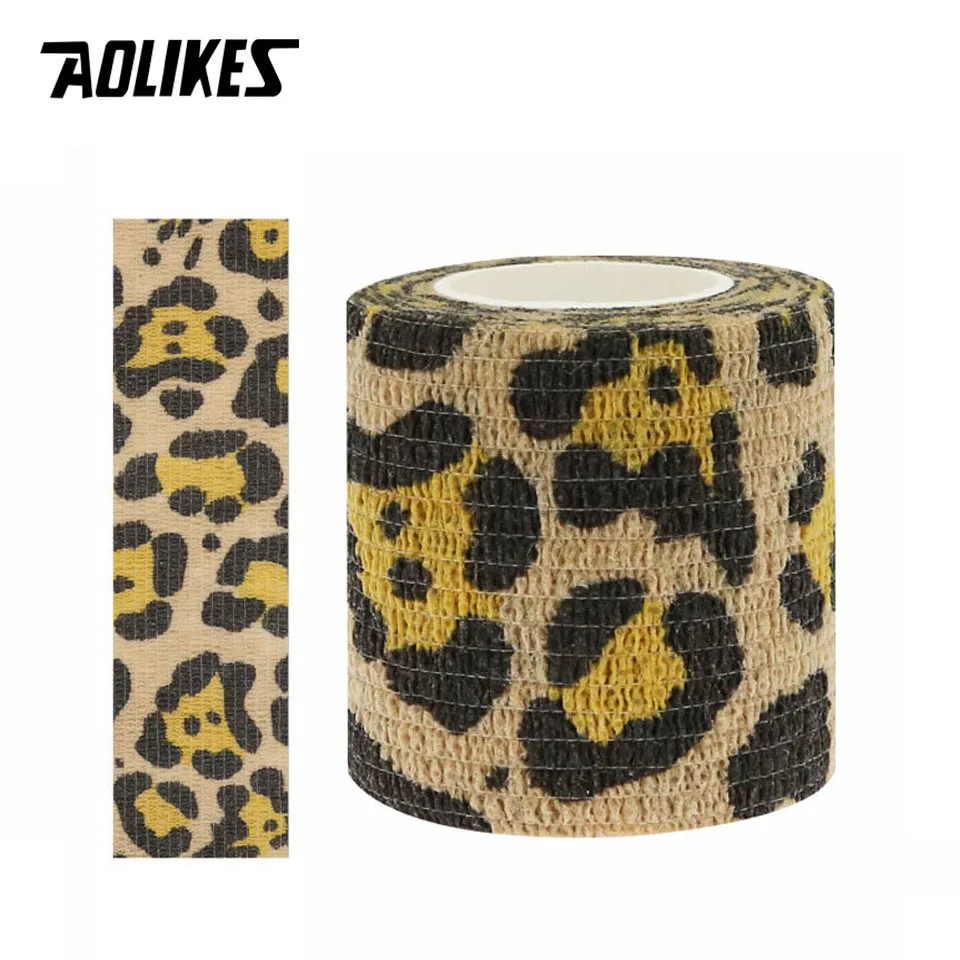 AOLIKES Printed Medical Self Adhesive Elastic Bandage 4.5m Colorful Sport Wrap Tape for Finger Joint Knee First Aid Kit Pet Tape