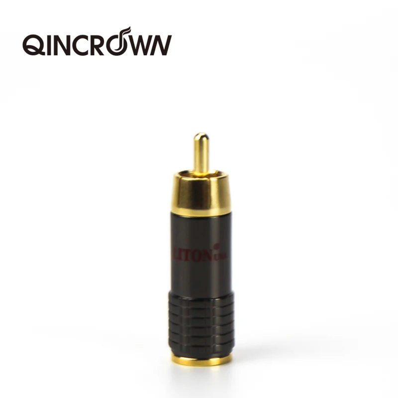 QINCROWN 4pcs/lot DIY RCA Plug HIFI Gold plated RCA Male Audio Connector For Audio Cable Free Shipping