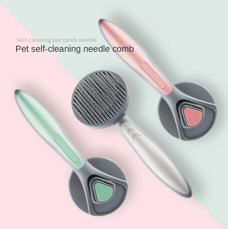 High Quality Pet Comb Self Cleaning Brush Professional Grooming Brush for Dogs and Cats Pet Glove Dog Bath Cat Cleaning Supplies