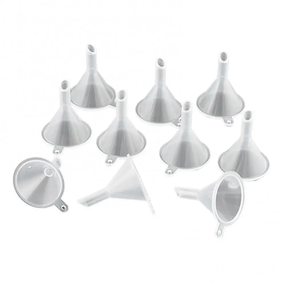 10Pcs Clear Plastic Essential Oils Storage Bottle Cosmetic Diffuser Funnel Intimate Accessories