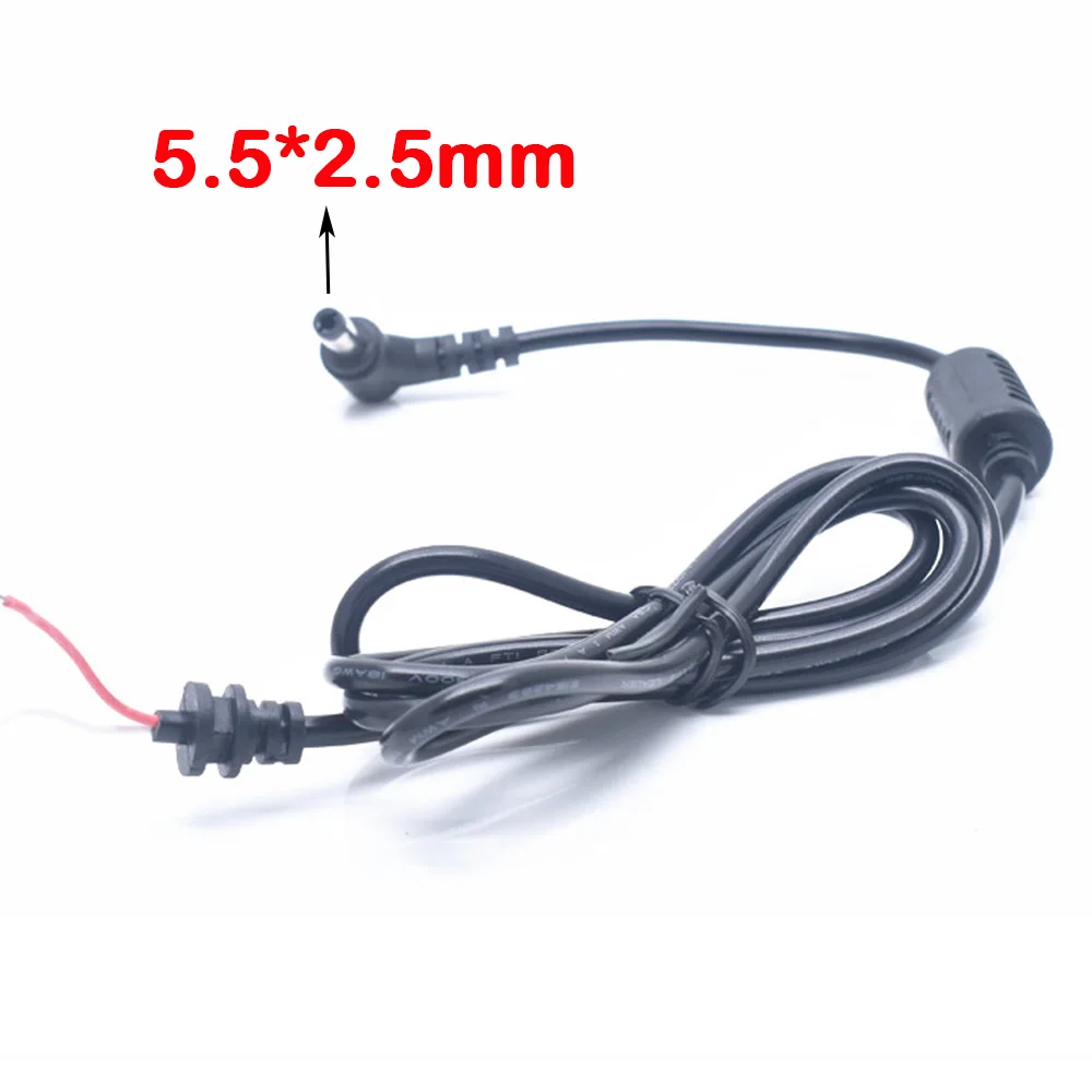 1 szt. 1,2 m DC 5,5 × 2,5 5 5,5 * 2,5 mm złącze wtykowe z przewodem/kablem do adaptera notebooka Toshiba Asus Lenovo kabel do ładowarki