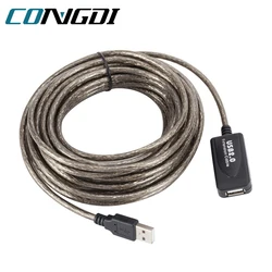 15M/10M/5M USB 2.0 Extension Cable High Speed Male To Female Extension Cord Wire USB Repeater Adapter for PC Laptop Keyboard