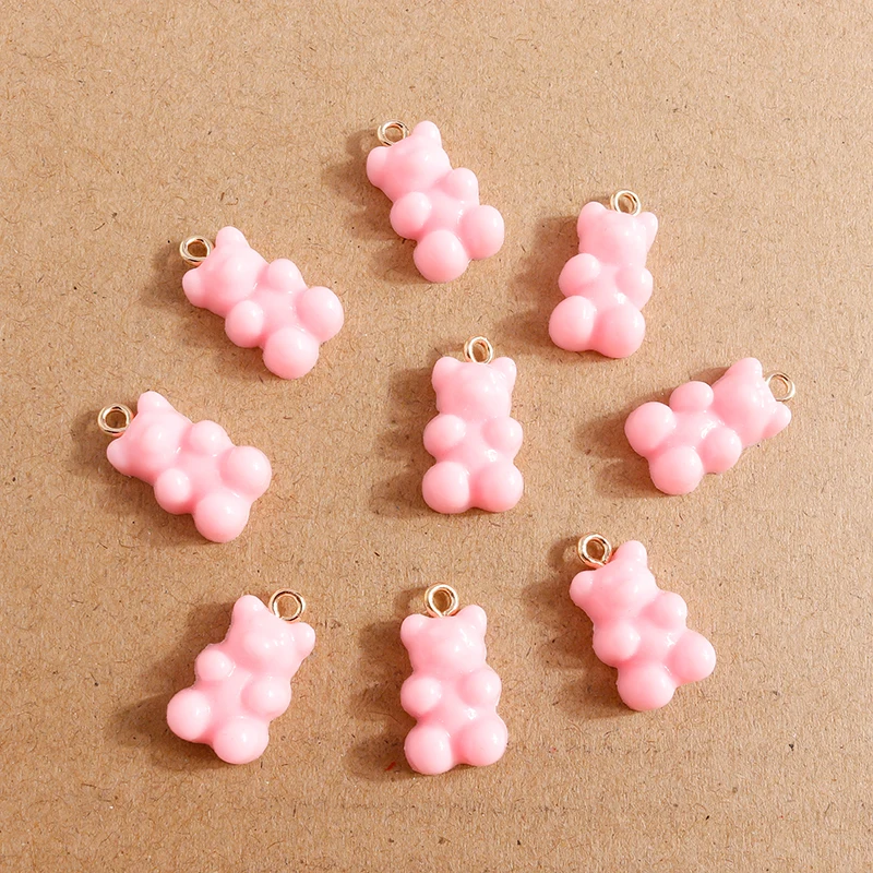 30 stücke 11*20mm Candy Farben Cartoon Bär Charms für Nette Tropfen Ohrringe Anhänger Halsketten Armbänder DIY Handmade schmuck Erkenntnisse – Detail 4