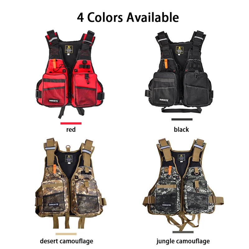 Digital Camouflage Adjustable Size Fishing Vest Multiple Pockets Buckles Fishing Clothing Detachable Buoyancy Cotton Life Jacket