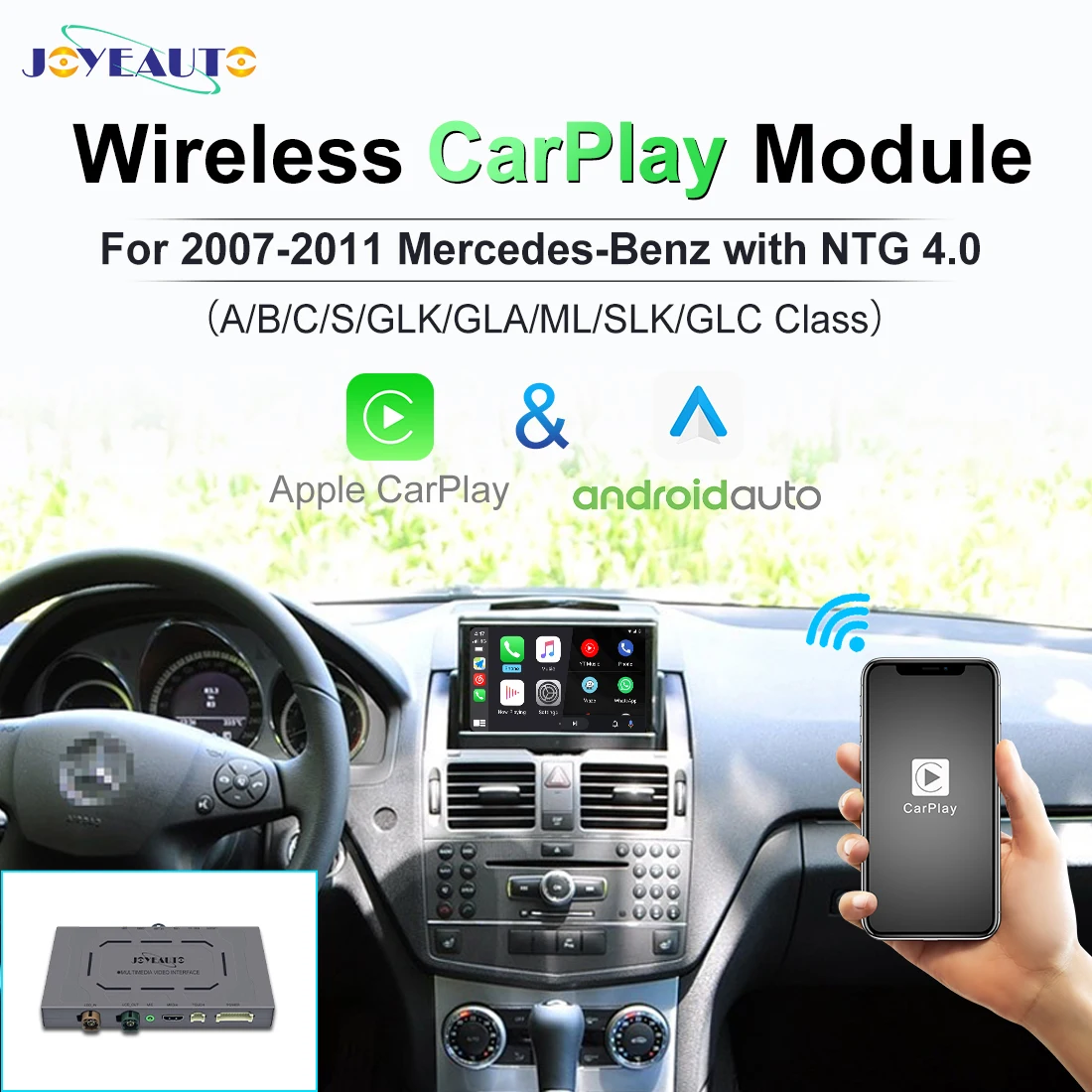 

Для Mercedes Benz 2007-2011 с NTG 4,0 Apple Carplay module iOS13 Android Mirror Car Play Android Auto Проводная ai box Airplay