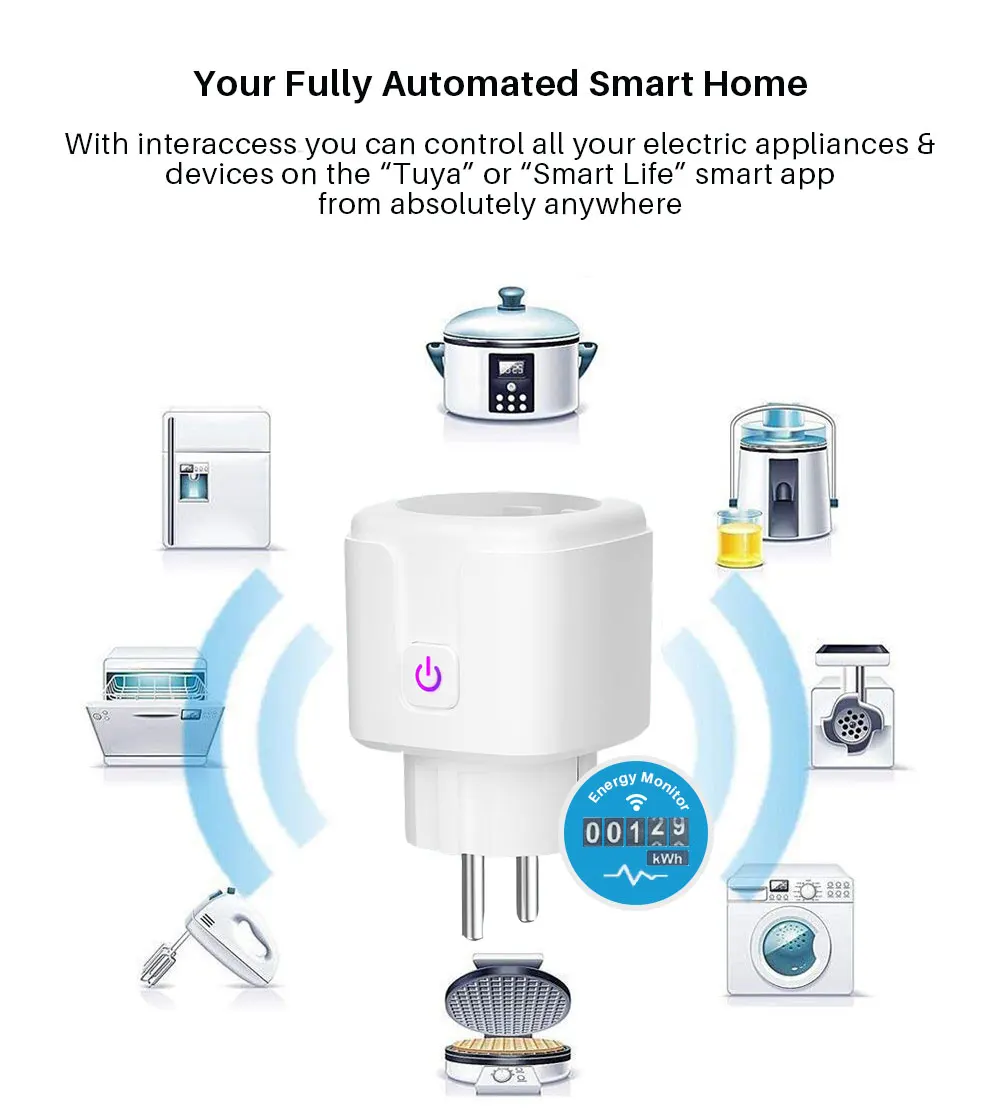 EU Smart Wifi energy Power meter Plug with Power Monitor Smart Home Wifi Wireless Socket Outlet Works wattmeter